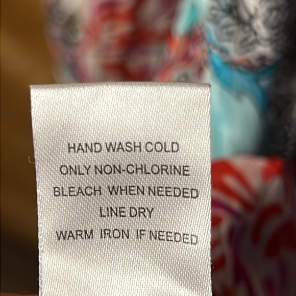 Daniel Rainn Top Womens 2X Colorful Boho Print Long Sleeve Tie Neck Peasant Soft - Picture 7 of 9